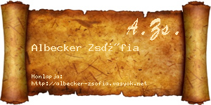 Albecker Zsófia névjegykártya